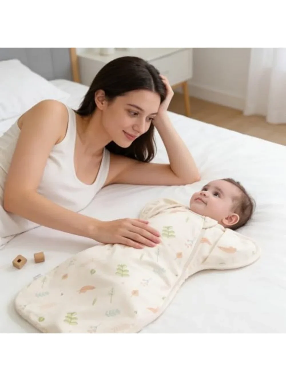 Soft Organic Cotton Swaddles for Newborns 0-3 Months | Arms Up Design, Unisex